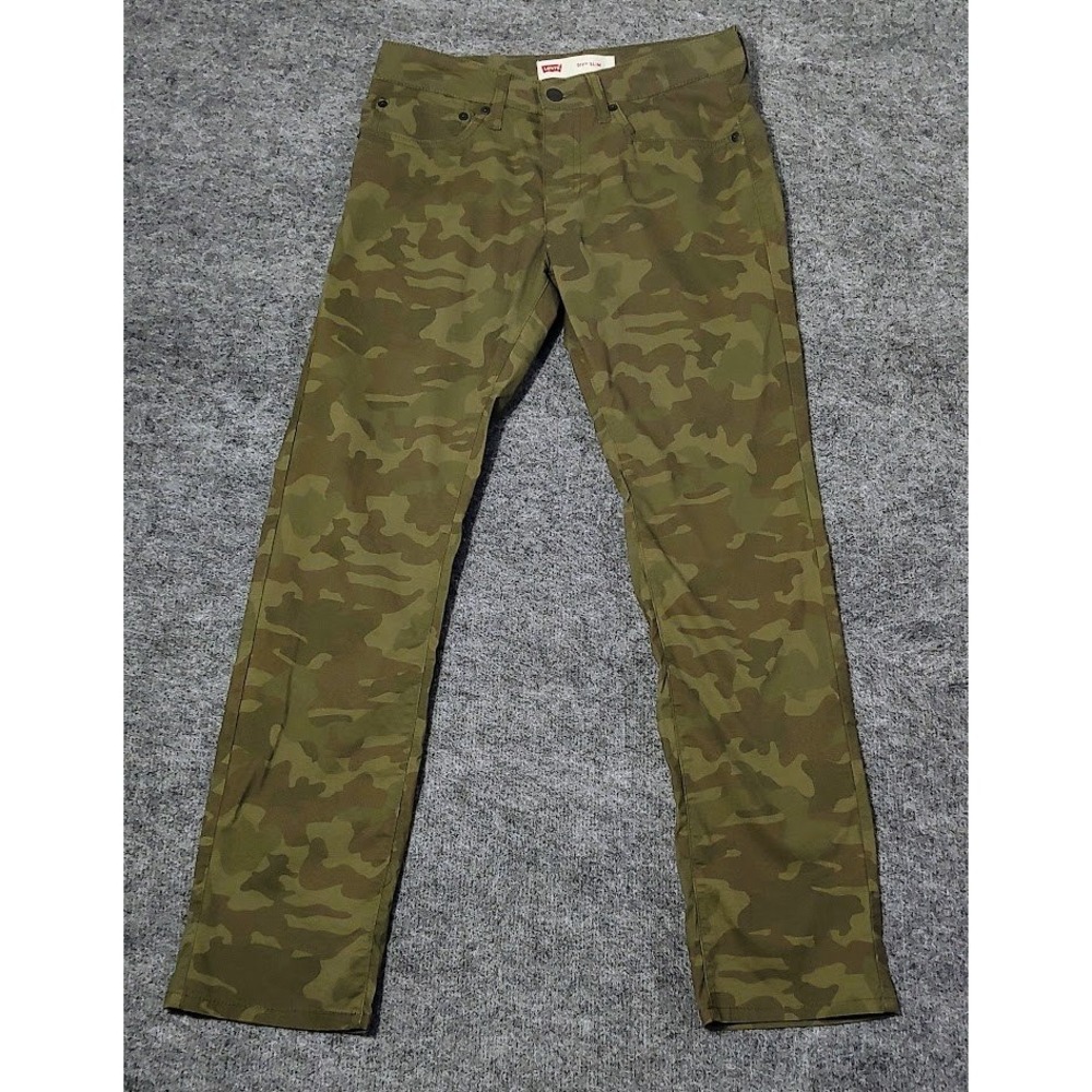 Levi's 511 Men's Slim Camo Chino Pants Green Cotton Blend Stretch Casual W28 L28